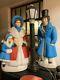 Rare Vintage Christmas Dickens Mr. & Mrs. Black Lamp Post Blow Molds Free Shipp