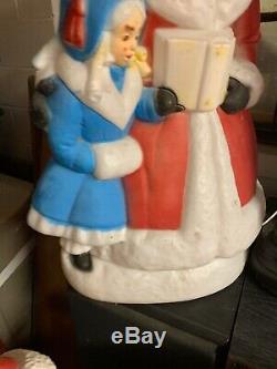 Rare Vintage Christmas Dickens Mr. & Mrs. Black Lamp Post Blow Molds FREE SHIPP