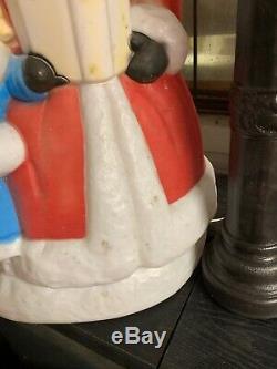 Rare Vintage Christmas Dickens Mr. & Mrs. Black Lamp Post Blow Molds FREE SHIPP