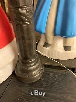 Rare Vintage Christmas Dickens Mr. & Mrs. Black Lamp Post Blow Molds FREE SHIPP