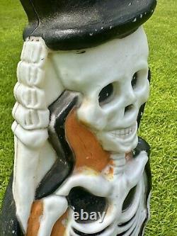 Rare Vintage Don Featherstone Blow Mold Halloween Skeleton with Top Hat PLUS! 