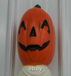 Rare Vintage Drainage Stick Pumpkin Ghost Blow Mold Halloween Boo Light Up