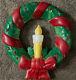 Rare Vintage Empire Blow Mold Lighted Christmas Holiday Candle Wreath Approx 22