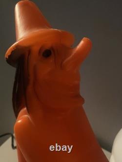 Rare Vintage Halloween Witch Blow Mold With Skull Skeleton Tico Toys