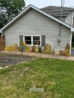 Rare! Vintage Large Wood Nativity Set Outdoor 14pc plywood Yard Decor / Yard Art Rare! Vintage Large Wood Nativity Set Outdoor 14pc plywood Yard Decor / Yard Art