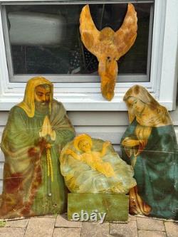 Rare! Vintage Large Wood Nativity Set Outdoor 14pc plywood Yard Decor / Yard Art Rare! Vintage Large Wood Nativity Set Outdoor 14pc plywood Yard Decor / Yard Art