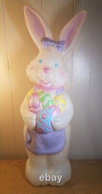 Rare Vintage Ms. Bunny Easter Bunny Egg Blow Mold 32.5 Holiday Decor TPI 1996