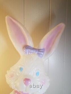 Rare Vintage Ms. Bunny Easter Bunny Egg Blow Mold 32.5 Holiday Decor TPI 1996