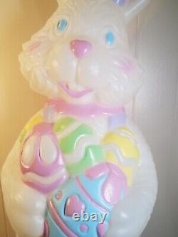 Rare Vintage Ms. Bunny Easter Bunny Egg Blow Mold 32.5 Holiday Decor TPI 1996