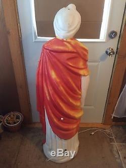 Rare Vintage Red Wiseman 48 Inches Blow Mold Holiday Christmas Yard Decor