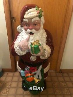 Rare Vintage Whispering Santa 46 Inches Blow Mold Holiday Christmas Yard Decor