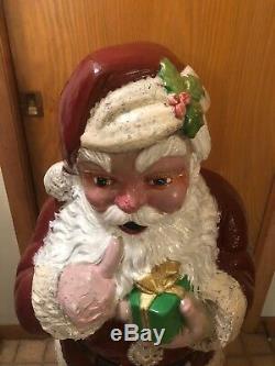 Rare Vintage Whispering Santa 46 Inches Blow Mold Holiday Christmas Yard Decor