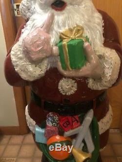 Rare Vintage Whispering Santa 46 Inches Blow Mold Holiday Christmas Yard Decor