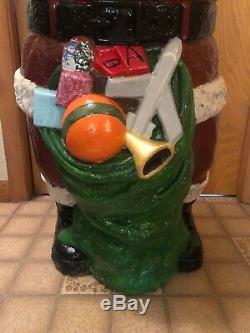 Rare Vintage Whispering Santa 46 Inches Blow Mold Holiday Christmas Yard Decor