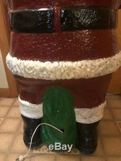 Rare Vintage Whispering Santa 46 Inches Blow Mold Holiday Christmas Yard Decor