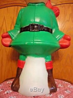 Rare Vtg 26 Tpi Elf Wearing Santa Hat Christmas Blow Mold Light Up Yard Decor