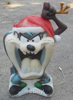 Rare Vtg Big Taz Tasmanian Devil Blow Mold Lighted Holiday Decoration Christmas