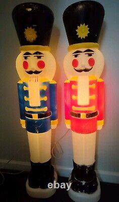 Red And Blue Union Toy Soldier/Nutcracker Christmas Lights Blow Mold 40 Works