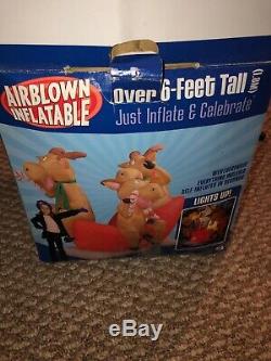 Reindeer Sitting Gemmy Christmas Air Blown Inflatable Rare