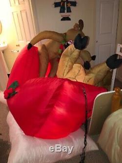Reindeer Sitting Gemmy Christmas Air Blown Inflatable Rare
