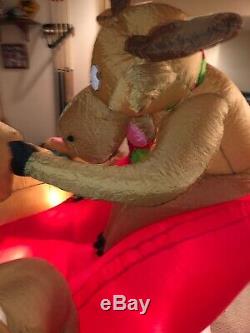 Reindeer Sitting Gemmy Christmas Air Blown Inflatable Rare