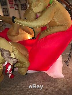 Reindeer Sitting Gemmy Christmas Air Blown Inflatable Rare