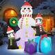 Rocinha Christmas Inflatable Snowman With Penguins Christmas Blow Up Yard Dec