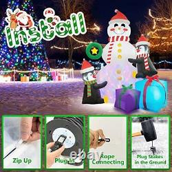 Rocinha Christmas Inflatable Snowman with Penguins Christmas Blow Up Yard Dec