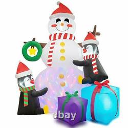 Rocinha Christmas Inflatable Snowman with Penguins Christmas Blow Up Yard Dec