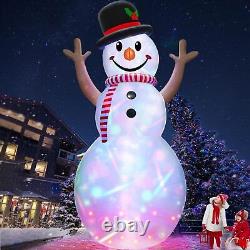 Rotating Lights 14Ft Giant Christmas Inflatable Snowman with Hat&Scarf Christmas