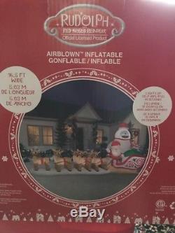 Rudolph The Red Nosed Reindeer Santa & Abominable Inflatable Christmas Nib 16.5