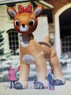Rudolph The Red nose Reindeer & Clarice Giant Inflatables, Animated 15 Ft, 12 Ft
