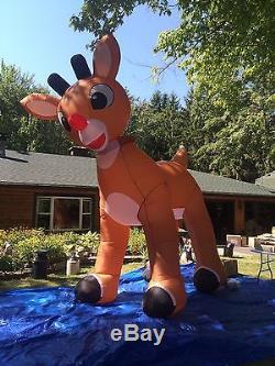 Rudolph The Red nose Reindeer Giant 15 Ft Inflatable, HEAD ROTATES NEW