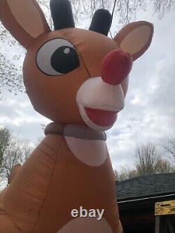 Rudolph The Red nose Reindeer Giant 15 Ft Inflatable, animated, plus 9 Ft Clarice