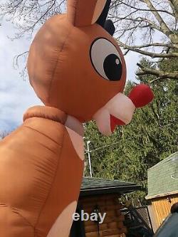 Rudolph The Red nose Reindeer Giant 15 Ft Inflatable, animated, plus 9 Ft Clarice