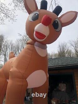 Rudolph The Red nose Reindeer Giant 15 Ft Inflatable, animated, plus 9 Ft Clarice
