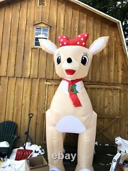 Rudolph The Red nose Reindeer Giant 15 Ft Inflatable, animated, plus 9 Ft Clarice