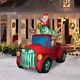 Santa Claus Reindeer Christmas Tree In Retro Truck Inflatable 8' Wide