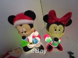 SANTA'S BEST 17 SET MICKEY & MINNIE MOUSE LIGHTED BLOW MOLD & Santa Imperia 3pc