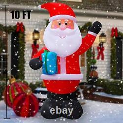 SEASONBLOW 10 FT LED Light Up Inflatable Christmas Santa Claus Decoration Hol