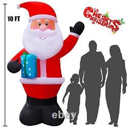 SEASONBLOW 10 FT LED Light Up Inflatable Christmas Santa Claus Decoration Hol