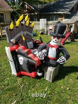 SEE VIDEO! Inflatable Airblown Animated Organ Skeleton Player Piano Halloween