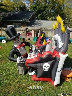 SEE VIDEO! Inflatable Airblown Animated Organ Skeleton Player Piano Halloween