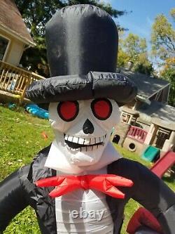 SEE VIDEO! Inflatable Airblown Animated Organ Skeleton Player Piano Halloween