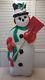 Snowman Holding A Shovel& Wreath Christmas Blow Mold 1995-tpi-40 Ht. Withcord