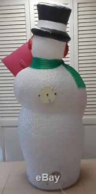 SNOWMAN HOLDING A SHOVEL& WREATH CHRISTMAS BLOW MOLD 1995-TPI-40 HT. WithCORD