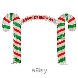 Sale OUTDOOR LIGHTED 10ft MERRY CHRISTMAS SIGN CANDY CANE ARCHWAY Display Decor