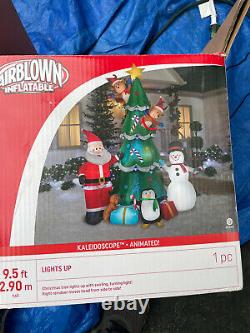 Santa And Friends 9 1/2 Foot Animated Kaleidoscope Inflatable, Nice