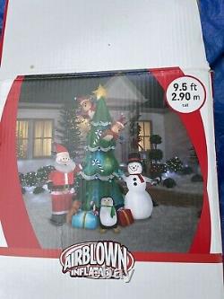 Santa And Friends 9 1/2 Foot Animated Kaleidoscope Inflatable, Nice