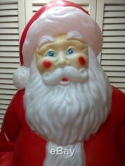 Santa Claus Blow Mold With Dog In Sack-VTG-Rare-HTF-App. 46 Ht. With Cord